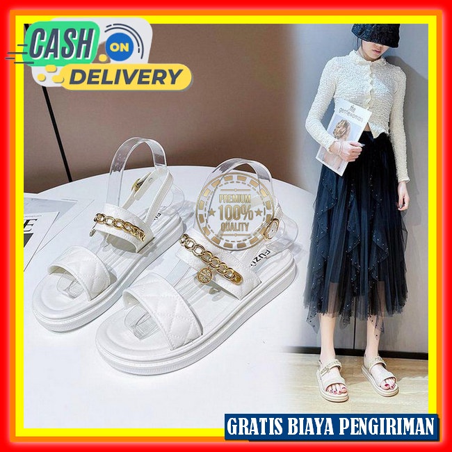 Sandal Jelly Murah Wanita Korea Sendall Slop Perempuan Tebal Cewe Style Korea Sendal Slop Cewek Kare