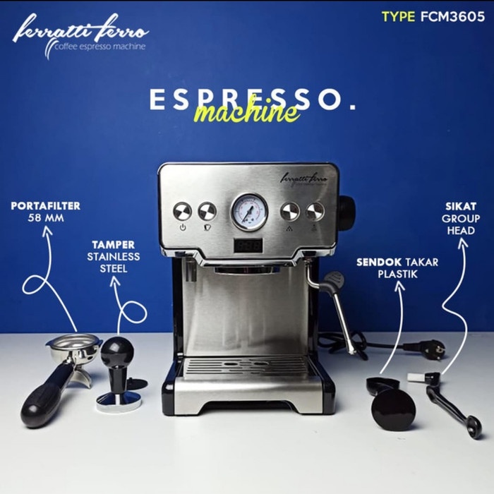 Coffee Espresso Machine Ferratti Ferro FCM3605 Mesin Kopi FCM-3605 - Hitam