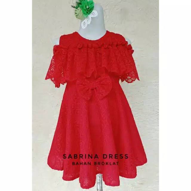 Sabrina dress, bajunik, baju anak unik, dress brokat, dress brokat anak, dress sabrina brokat