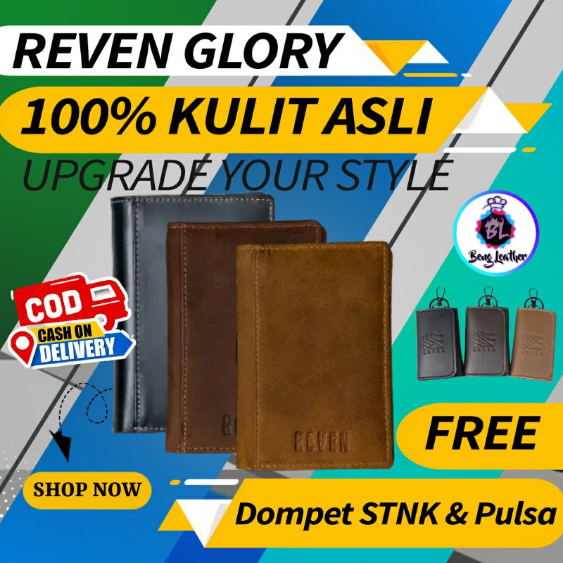 Dompet Pria Asli Kulit Dompet Leather Waterproof Kartu Lipat Pendek Kecil Tipis Simple Wallet Fashio