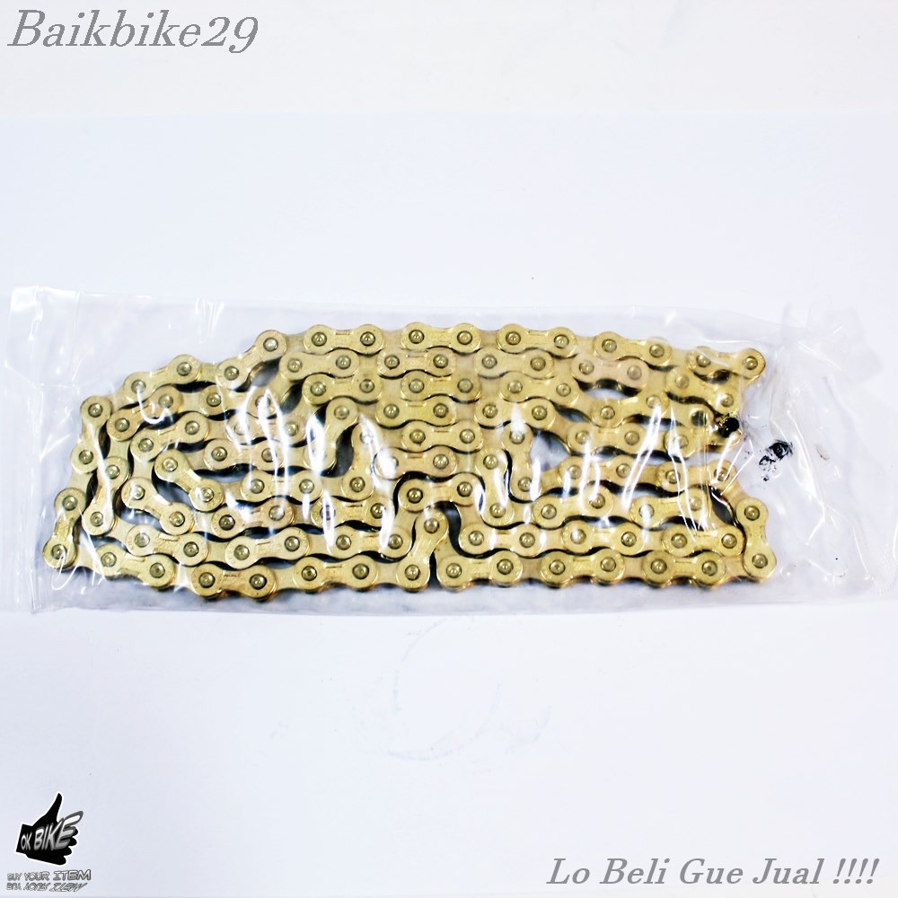 Rantai Sepeda PYC MTB 8 Speed Gold 116L Chain