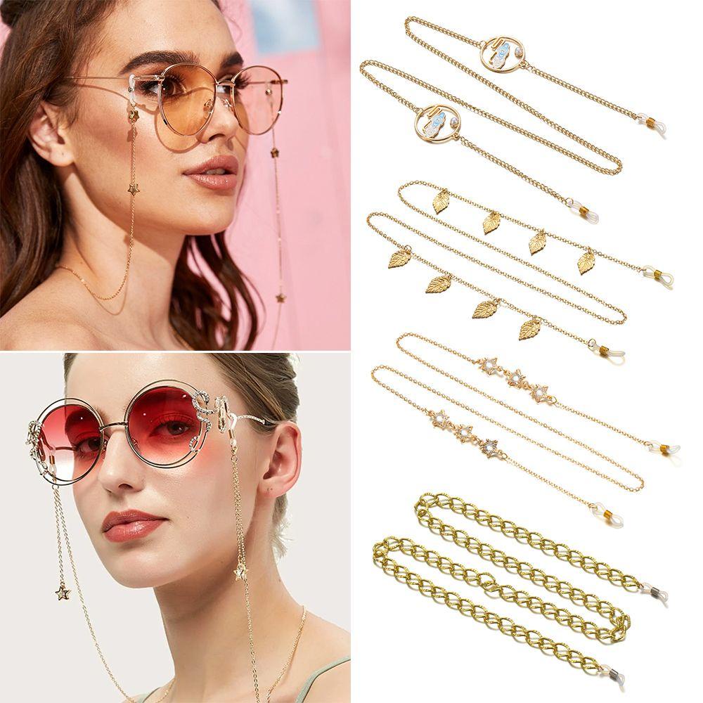 Nanas Bintang Dekorasi Logam Kacamata Rantai Baru Kalung Aksesoris Kacamata Baca Kacamata Lanyard