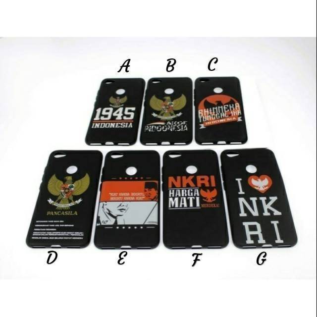 Xiaomi redmi 4x - Softcase doff black motif matte nasionalis indonesia metal button