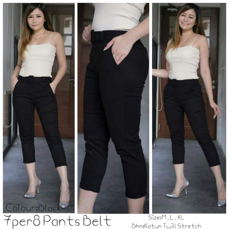 Celana Katun 7/8 Pants Belt