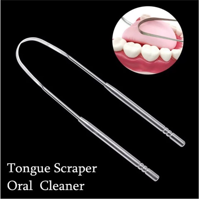 Alat Pembersih Karang Gigi Kaca Tongue Cleaner Scraper Lidah Dental