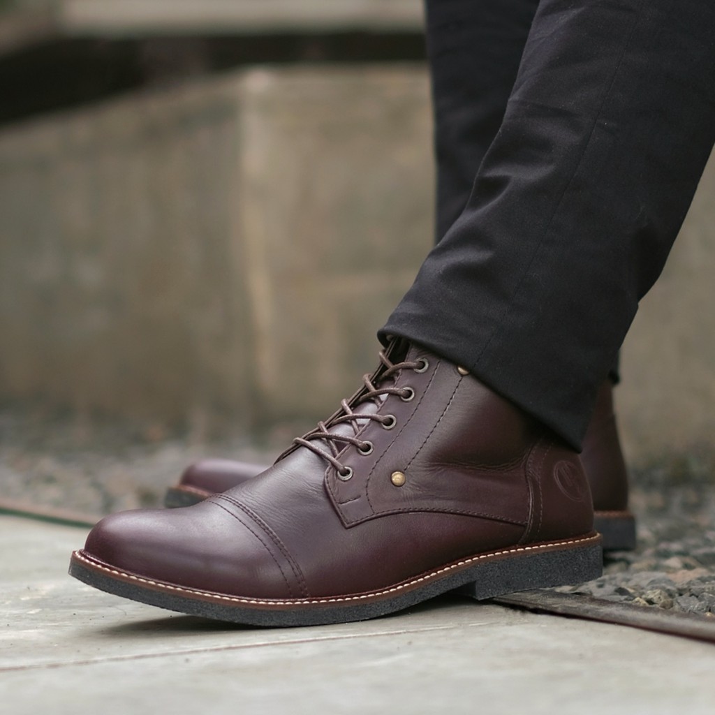 Overture Brown | Sepatu Kulit Asli Safety Boot Vintage Klasik Besi Original Footwear | FORIND x Reyl