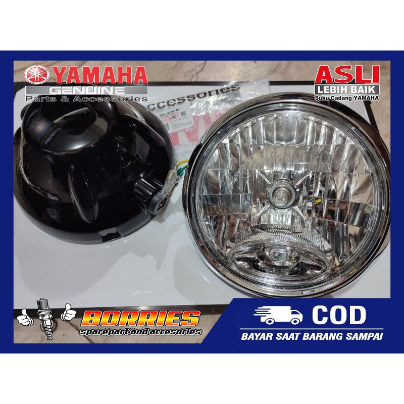 REFLEKTOR DAN BATOK LAMPU DEPAN BULAT RX KING SET ORIGINAL