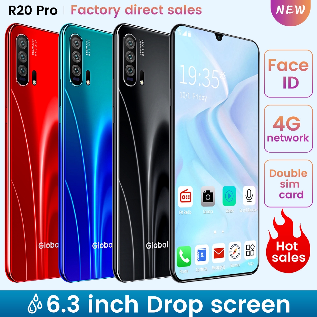 Handphone R20 Pro 6 3inch 4g Network Full Screen 8gb Ram 128gb Rom Android 9 0 Mtk6763 Shopee Indonesia