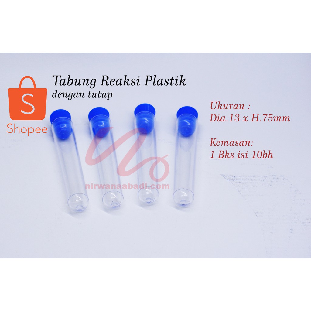 Tabung reaksi plastik bertutup Dia.13x75mm