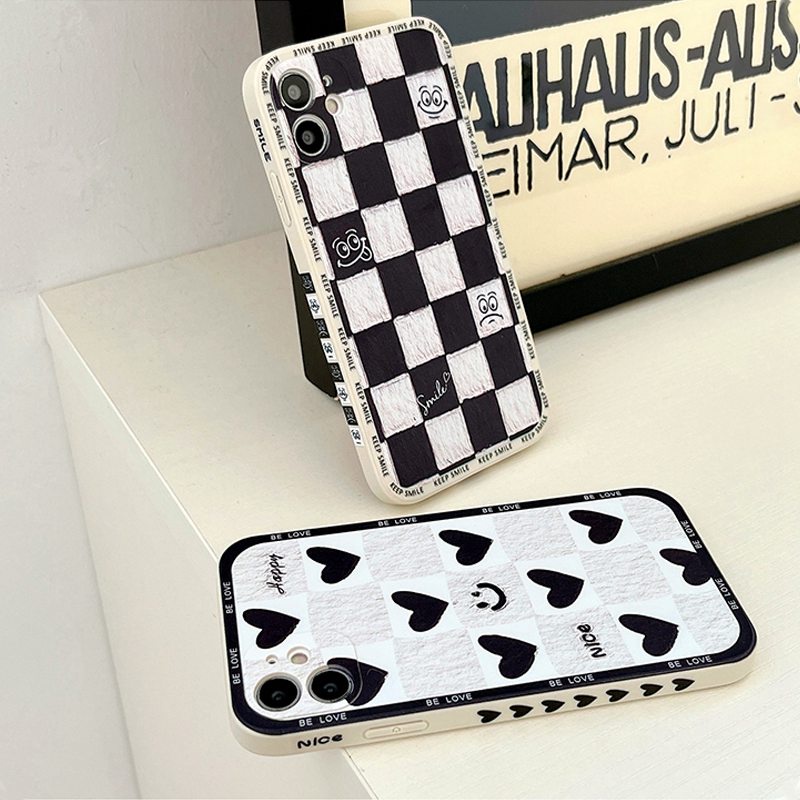 Casing iPhone 6S 7 8 Plus XR XS Max iPhone 11 12 13 Pro Max Redmi Note 8 Pro 9A 9T Black White Love Smiple Cover