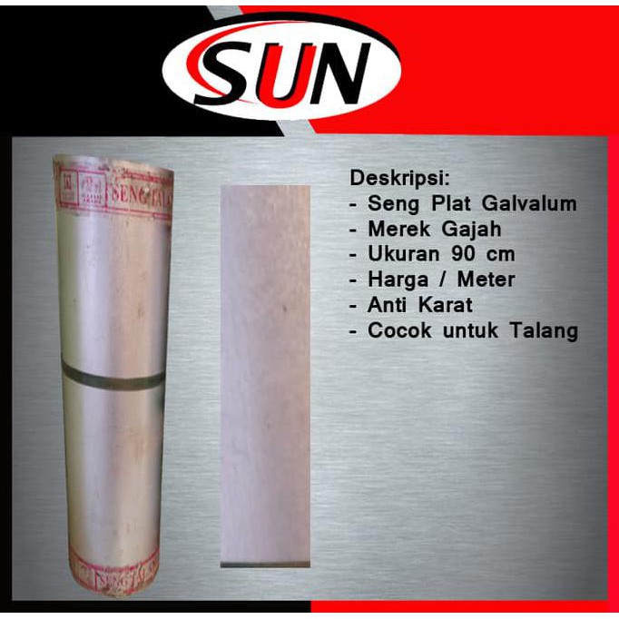 Seng plat Galvalum Anti Karat 90 cm talang atap gerobak warung