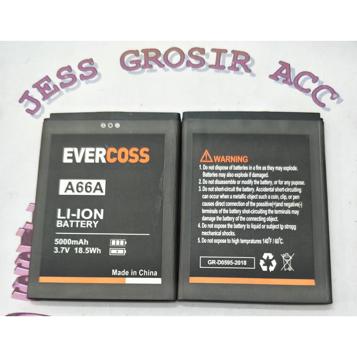 Baterai Battery Evercross Evercoss Cross A66A Double Power 5000Mah - Hitam