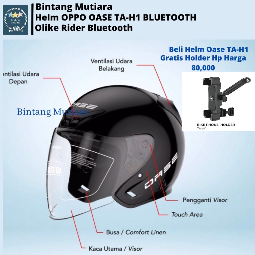 Helm Olike / Helm OASE Bluetooth 5.0 Music Phone Original