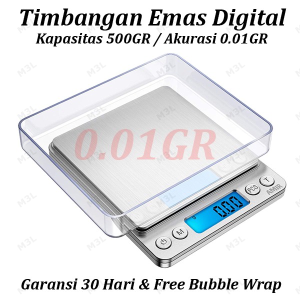 Timbangan Emas 500GR / 0.01GR Perhiasan Digital Pocket Gold Scales