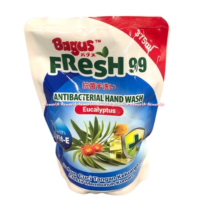 Bagus Fresh 99 Antibacterial Hand Wash 375ml Luwak Coffee Eucalyptus Sabun Cuci Tangan Keluarga Kuman Sabun Refill Isi Ulang Kemasan Pouch Bagus Fresh99 Wangi Kopi Minyak Kayu Putih