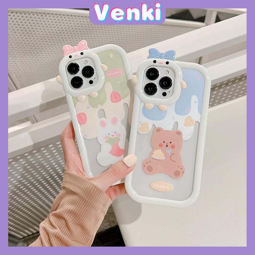 iPhone Case Silicone Soft Case Clear Case Airbag Shockproof Protection Camera Shiny Feel Bear Cartoon Cute Compatible For iPhone 11 Pro Max 13 Pro Max 12 Pro Max 7Plus xr XS Max