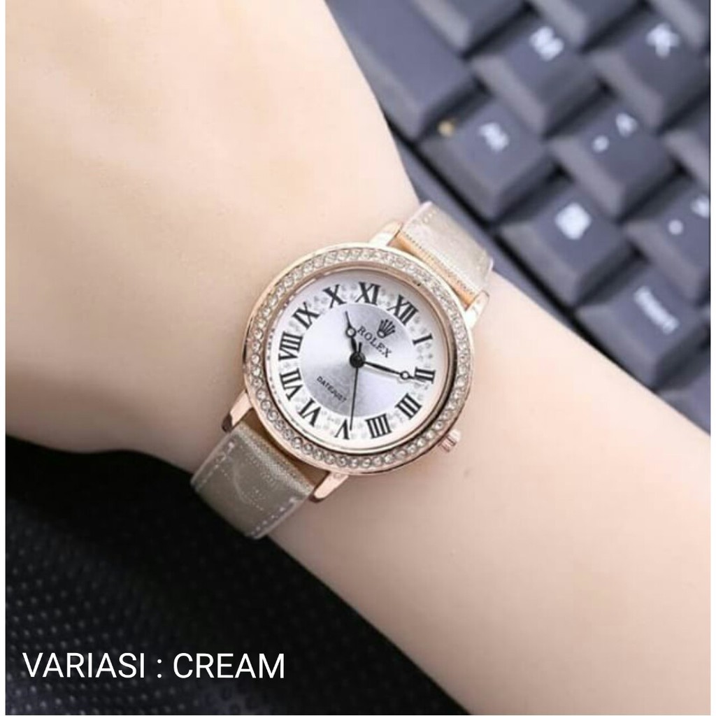 [ READY 6 WARNA ] JAM TANGAN MURAH WANITA ROLEX LEATHER ROMAWI // RX013