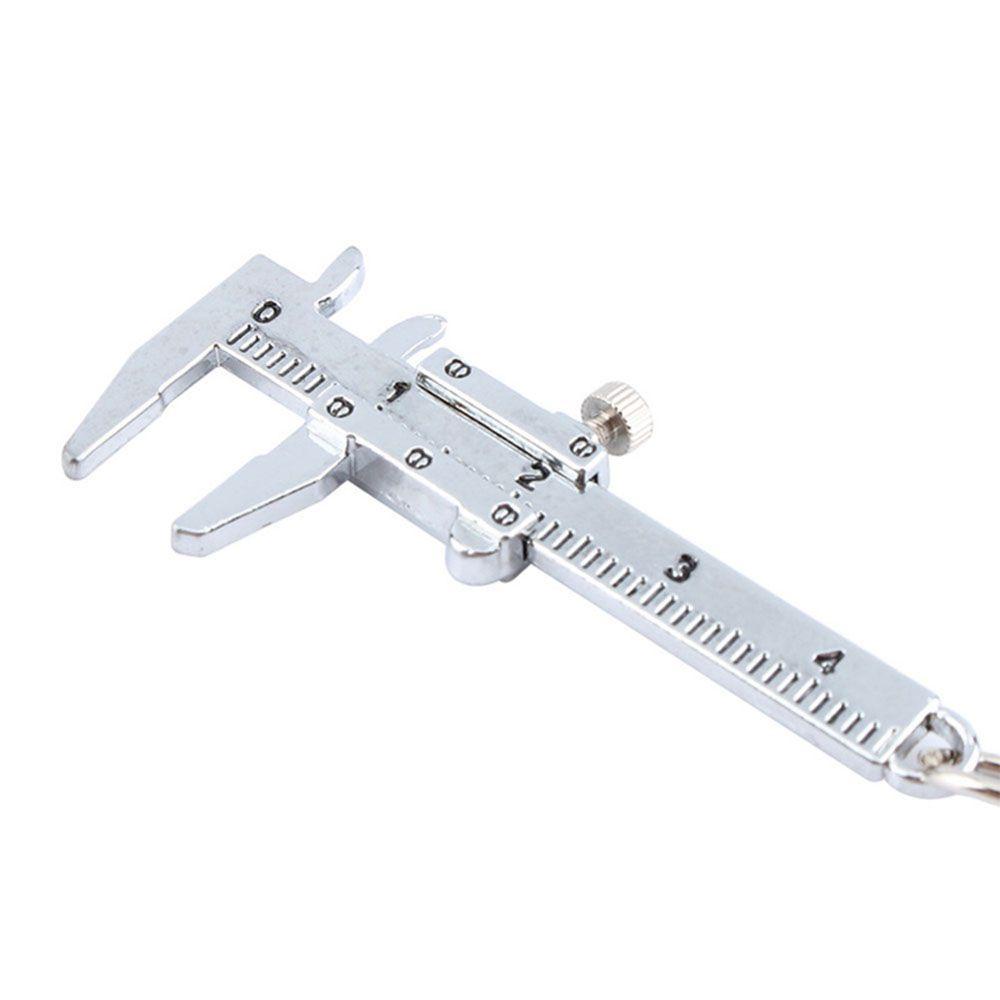 Needway Vernier Caliper Key Chain Fashion Klasik Perak Hadiah Ulang Tahun Liontin Penggaris Model Perhiasan Tempat Kunci