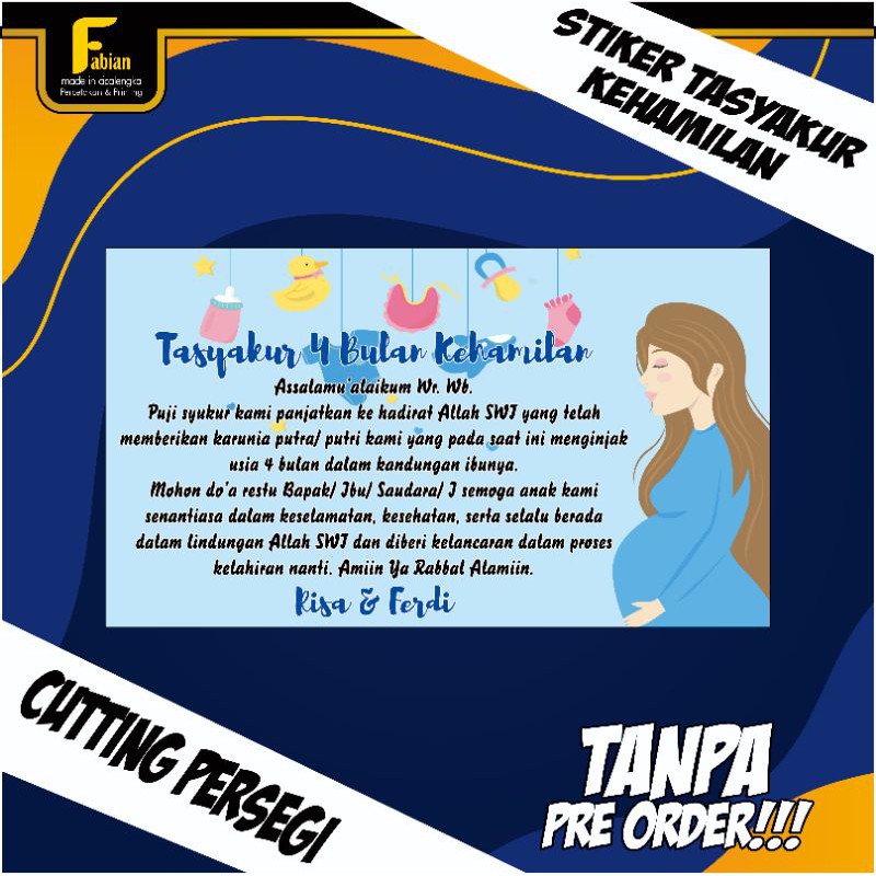 

Stiker Tsyakuran 4 bulanan 7 bulanan / Aqiqah / Ulang tahun ( print sticker Bandung )