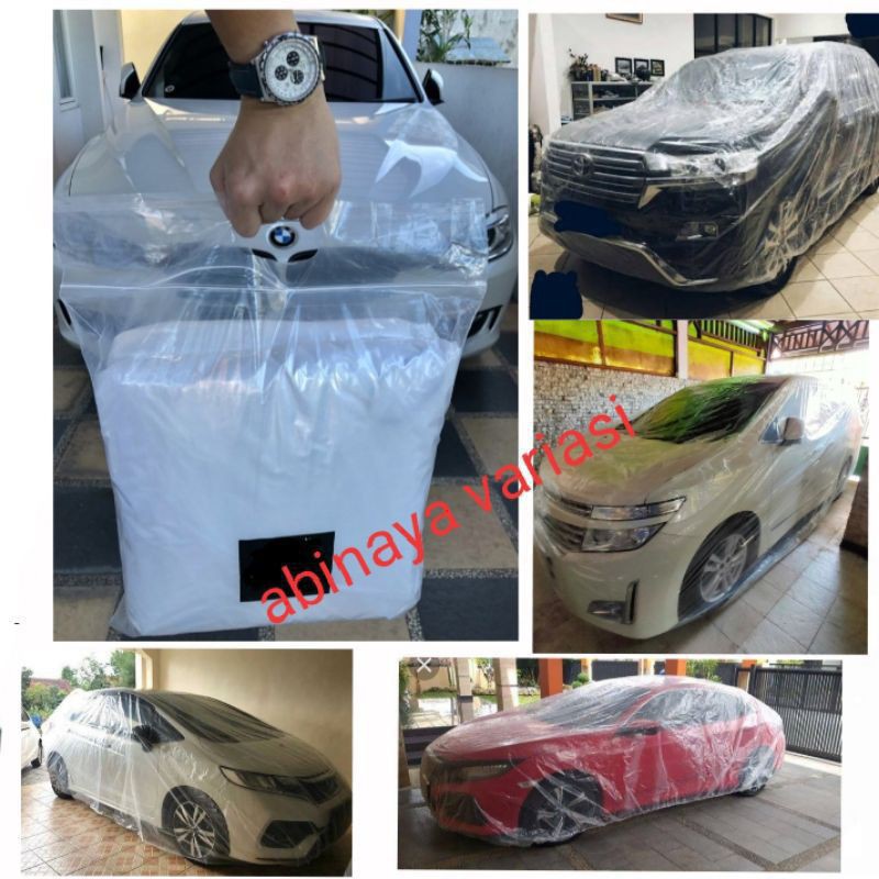 Body Cover Sarung Mobil MARCH Model Bening Transfaran