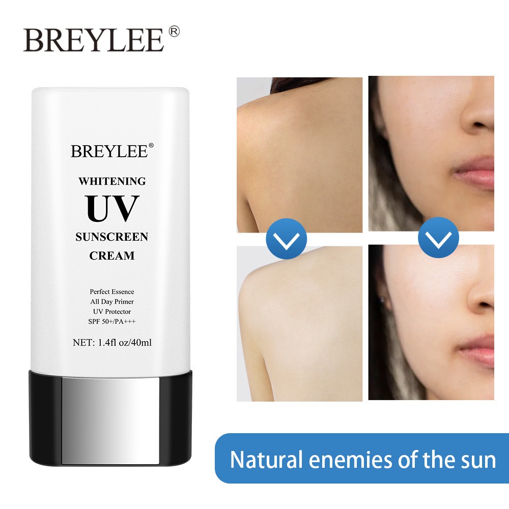 BREYLEE UV Sunscreen Cream Whitening Krim Tabir Surya SPF 50++ Pelindung Wajah dari Sinar Matahari whitening Anti-Aging