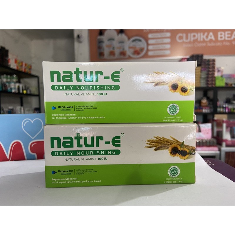 exdate terbaru -- 16 &amp; 32 caps -- natur e daily nourishing 100 iu hijau -- natur e capsule hijau