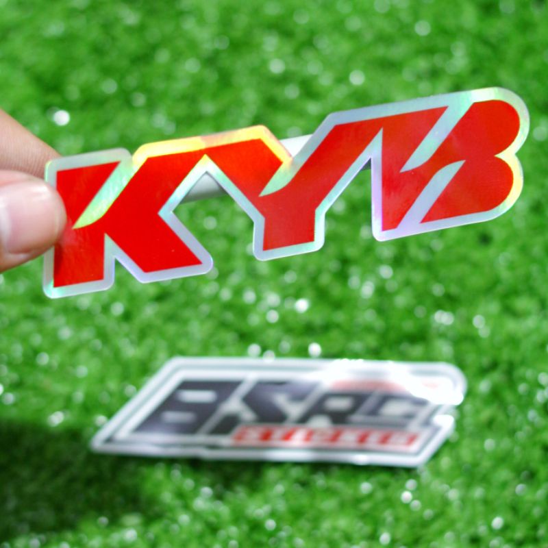 sticker kyb merah hologram / sticker premium kyb