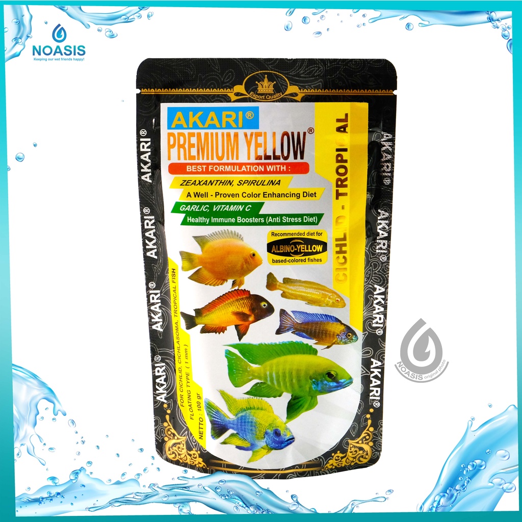 AKARI PREMIUM RED / BLUE CICHILD / ALBINO YELLOW - TROPICAL 100 GR MAKANAN IKAN PAKAN