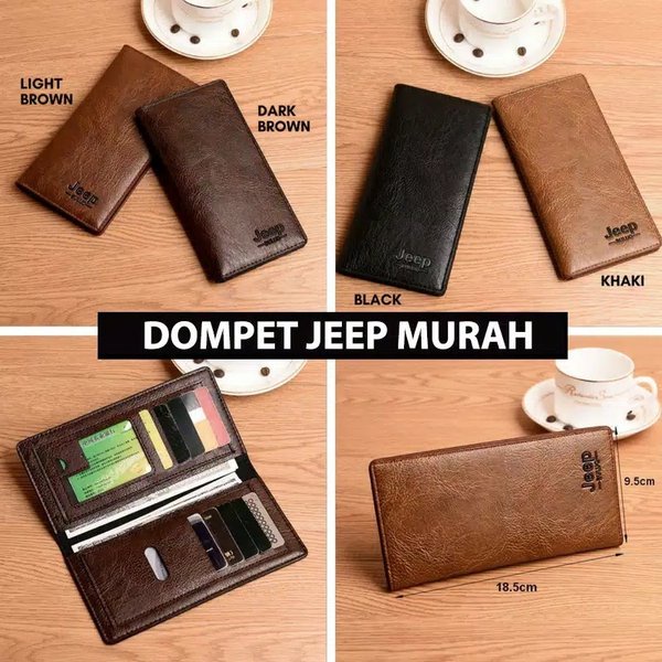 [COD/INSTAN] DOMPET PANJANG JEEP KULIT PRIA LIPAT TIPIS IMPORT MURAH LONG WALLET COWOK JEEP BULUO LAKI LAKI