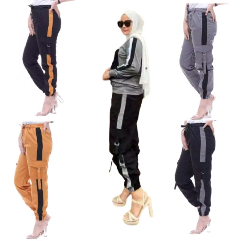 Celana Cargo Jogger Wanita Variasi ListS-M-L-XL-XXL CELANA JOGGER CARGO WANITA