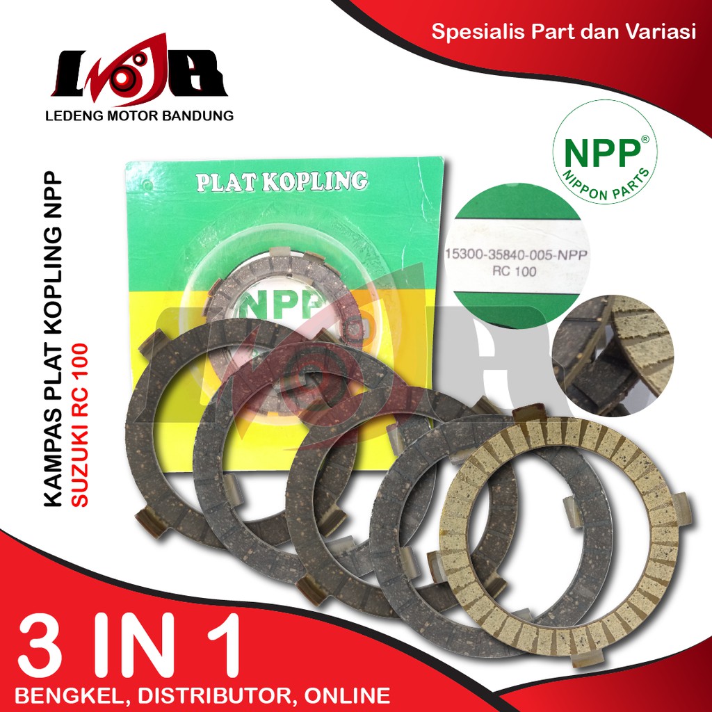 NPP Kampas Plat Kopling RC100 Suzuki RC 100 Clutch 5 Lembar