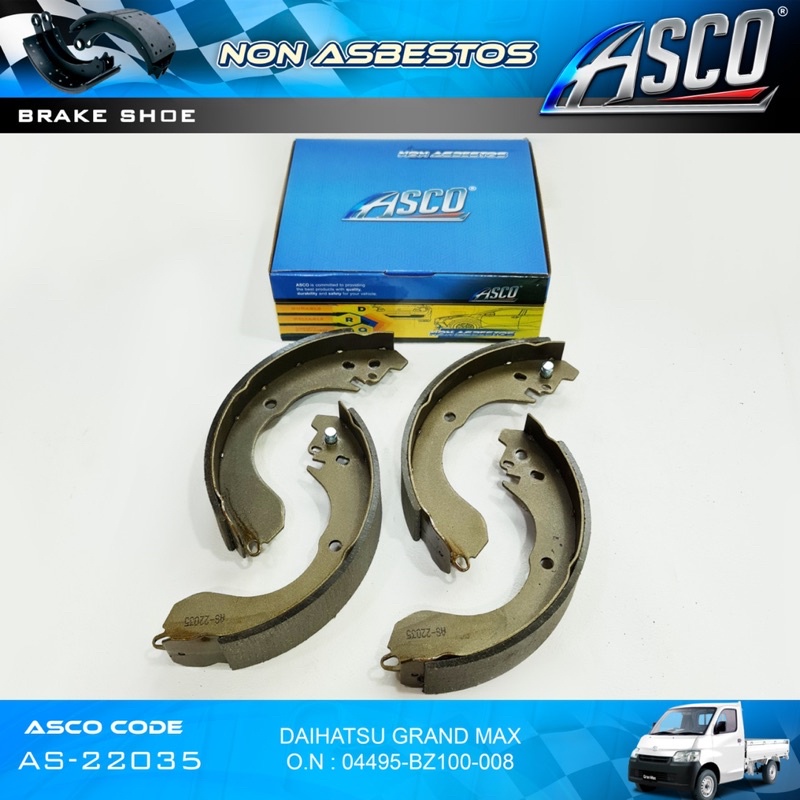 Brake Shoe Set / Kampas Rem Belakang Set Daihatsu Granmax &amp; Luxio 1.3/1.5 ASCO AS-22035