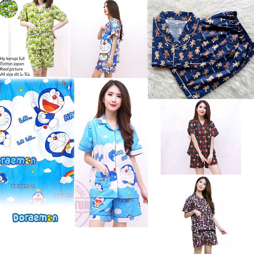 BAJU TIDUR ANAK DEWASA COWOK CEWEK KKIK / ModisFashion Piyama Wanita Dewasa Katun Jepang HP Motif