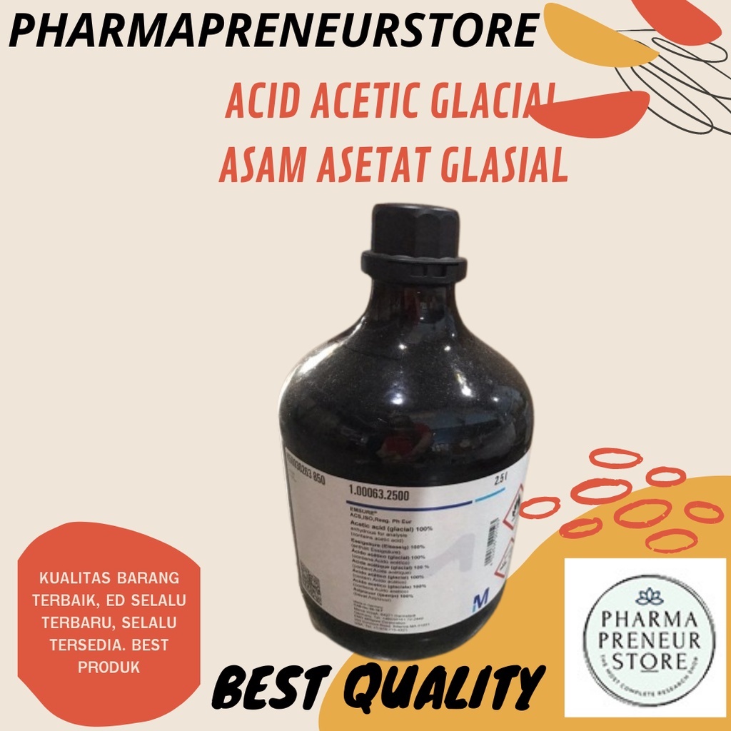 ASAM ASETAT GLASIAL CH3COOH Pro Analisa Best Quality 50 ML dan 100 ML