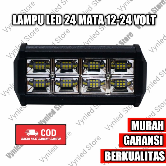 LAMPU LED TEMBAK 24 MATA MODE STROBO MOBIL MOTOR 12 VOLT 24 V