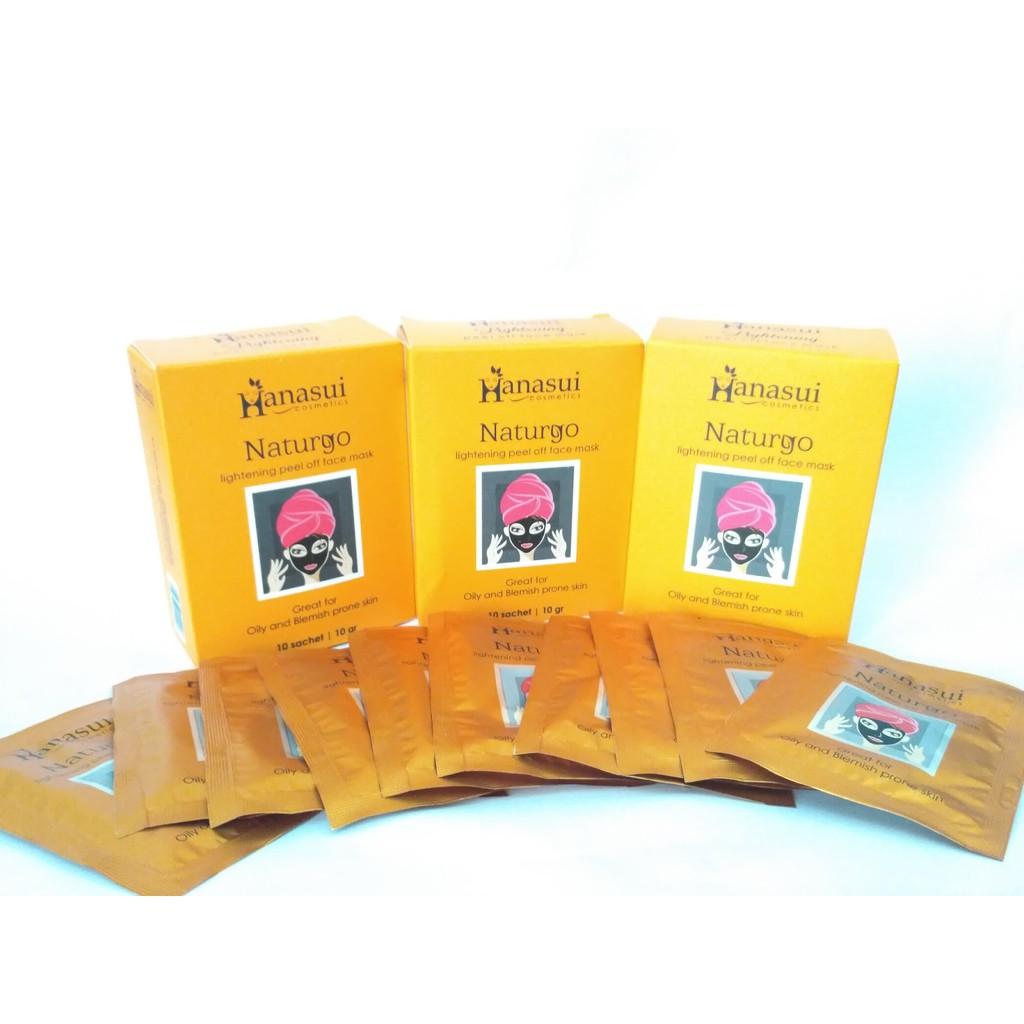 HANASUI Naturgo Peel Off Mask kemasan 1 BOX isi 10 sachet Masker Komedo Hanasui