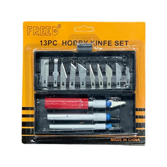 

Pisau Ukir Kayu Seni set 13 pcs + 3 Handle Crafting Art Knife FREED