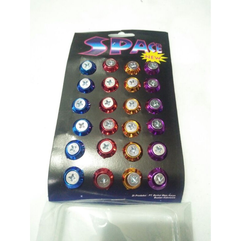 Baut Frower Plat Nomer Warna Warni