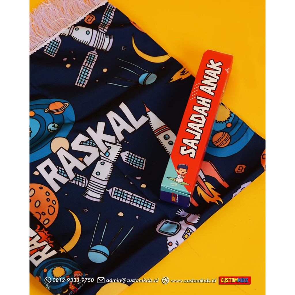 READY STOCK!! SAJADAH ANAK PRINTING, SAJADAH ANAK CUSTOM, SAJADAH TRAVELING (CUSTOMKIDS)-3