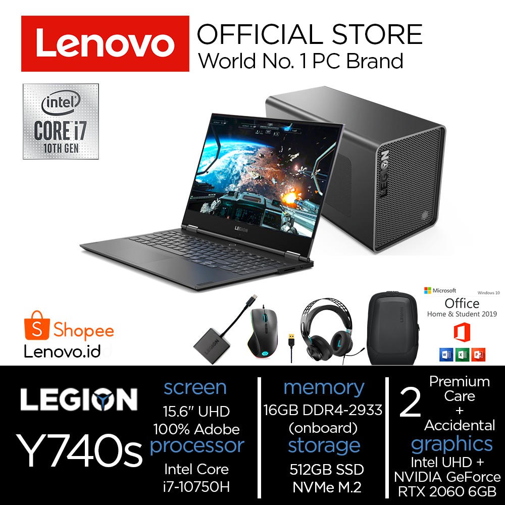 Lenovo Legion Y740S + BoostStation GPU (i7 10750H 16GB