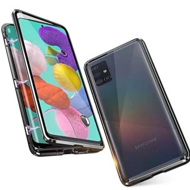 Case Magnet Samsung A51 Case Magnetic Full Cover Glass Original