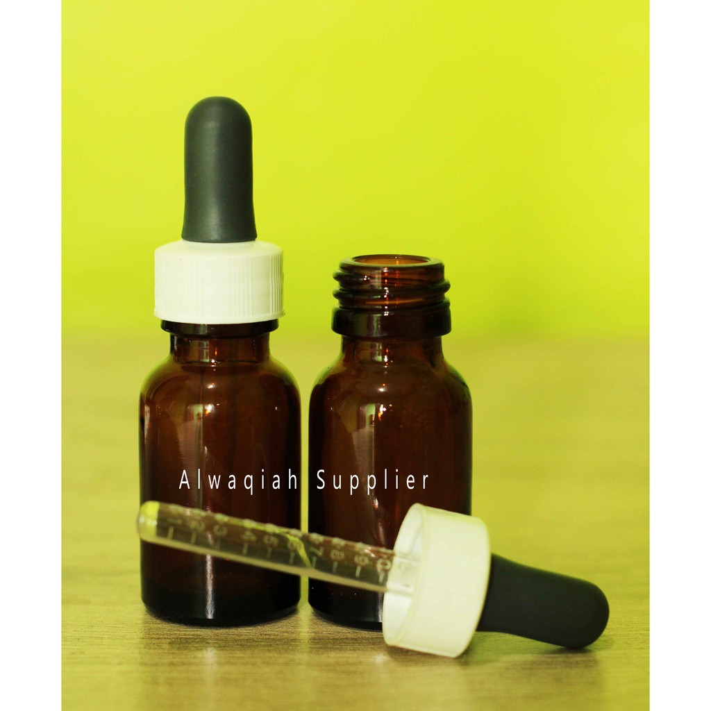  Botol  Coklat Kaca Amber PD Pipet 20ml Botol  Tetes 