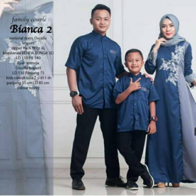 Couple family bianca 2 by najwa/couple family/couple/couple keluarga/gamis set/koko/koko anak