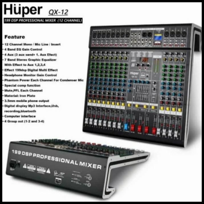 Mixer Audio12Ch Huper Qx12 Original Huper Qx12 Qx12 Bluetooth