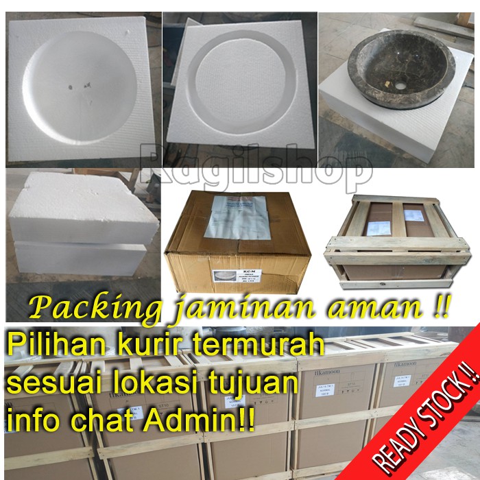 

Packing wastafel batu marmer onyx extra kemasan sistem tambahan keamanan berlipat kardus kayu kuat supaya aman ragilshop asliapik rapihbagus cuci piring stainless lubang portable kamar mandi