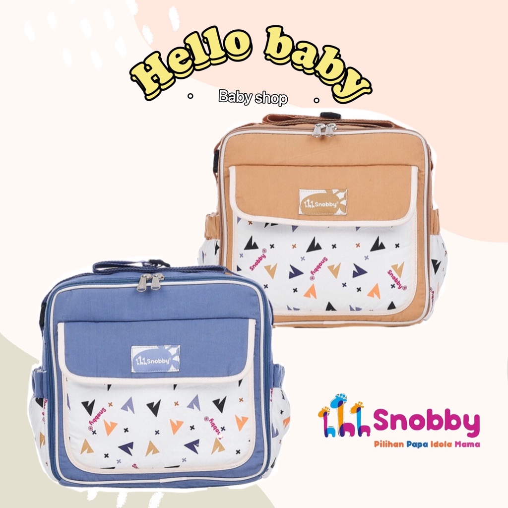 Snobby Tas Perlengkapan Bayi Kecil Diaper Bag Summit Series Saku Print