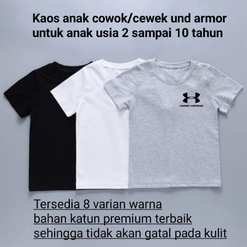 Kaos Anak Unisex cowok/cewek UnDamor Baju anak Ideal Anak Usia 2-10 tahun