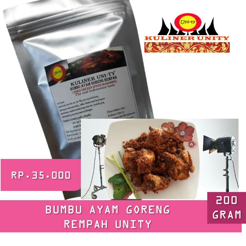 

Unity Bumbu Ayam goreng Laos 200 gram bisa untuk 1 s/d 2 kg ayam dan bebek