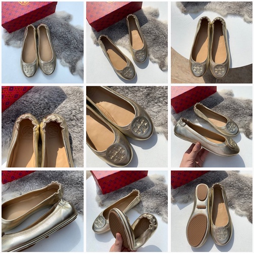 [Instant/Same Day] STB02  TORYBURCH Ori TB Sheepskin ladies flat shoes flat shoes  xie