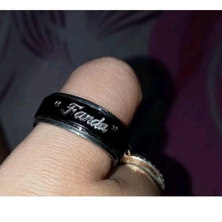 Segera Pesan (GRATIS UKIR NAMA) CINCIN COUPEL TUNANGAN TITANIUM ANTI KARAT ANTI LUNTUR BLACK